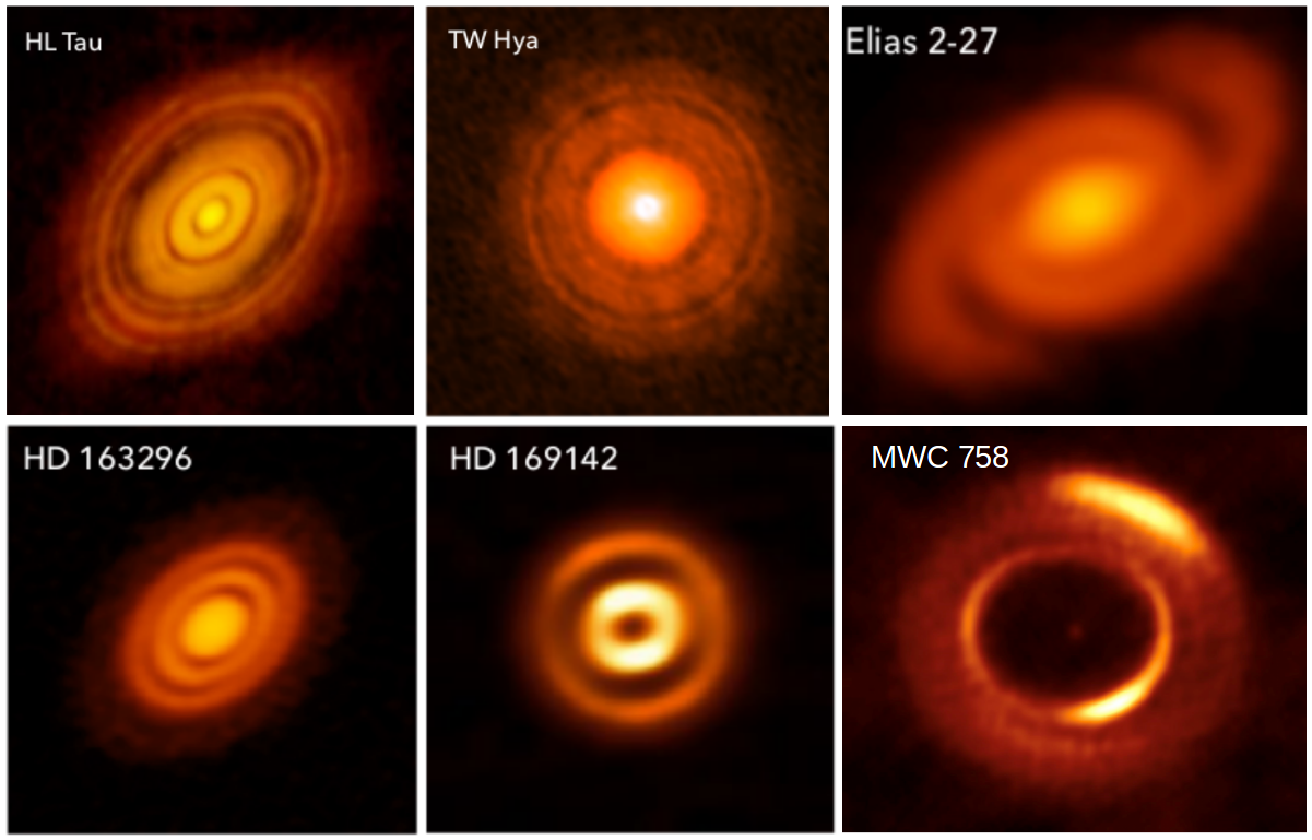  Fig 1. Discos protoplanetarios vistos con ALMA.
