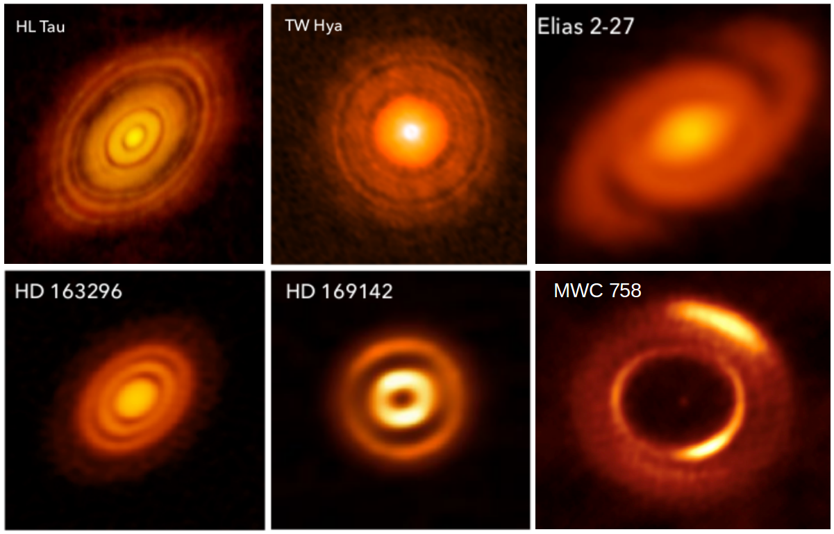 Fig 1. Discos protoplanetarios vistos con ALMA.